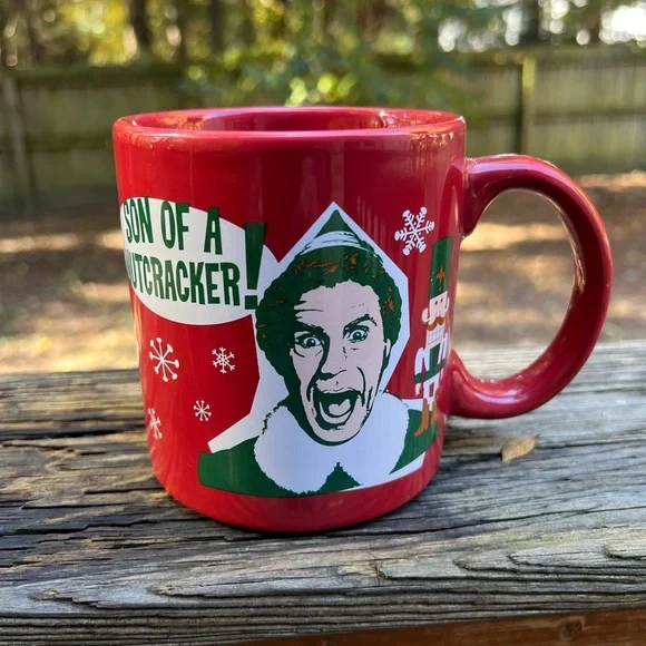 Elf The Movie 18oz Red Christmas Coffee Mug Son of A Nutcracker Will Ferrell - Picture 1 of 7